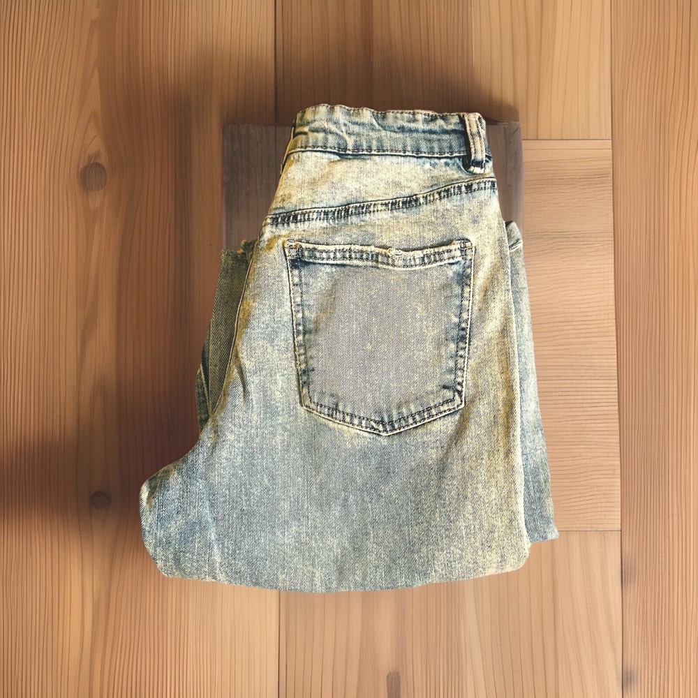Highway Jeans Juniors Size 1 Distressed Ripped Denim Grunge High Rise Wide Leg - Picture 2 of 9